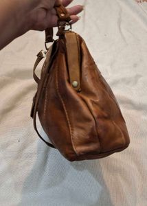 Vintage Brown Leather Handbag
