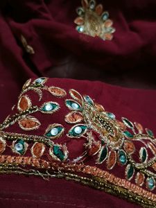 Dark Work Brown/ Mehroon Colour Saree