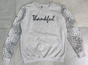 White "Thankful" Graphic Sweatshirt