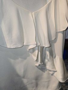 White ruffle Croptop