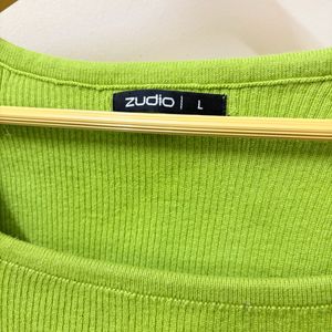 Zudio Square Neck Ribbed Knit Top