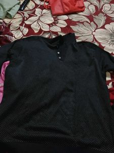Black Polka Dot Polo T-Shirt