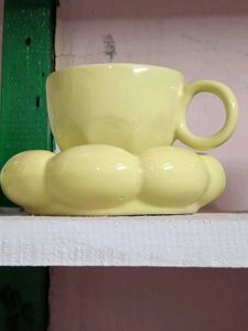 Cute Yellow Cup and Saucer Set