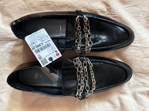Zara Loafers With Chain Detailing