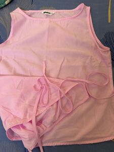 Chic Pink Ruched Sleeveless Top