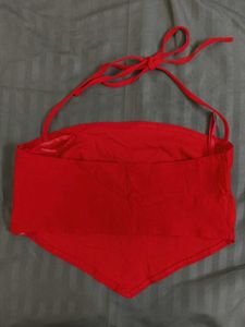 Bright Red Halter Neck Top