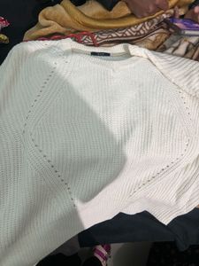 Cream Knit Pullover Sweater