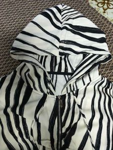 Zebra Print Hooded Jacket