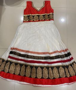 Red & White Embroidered Lehenga Choli