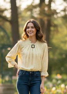 Floral Print Pleated Blouse