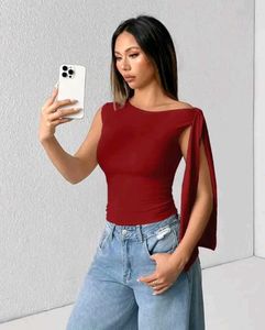 NEW Solid Asymmetric One Shoulder Tube Crop top