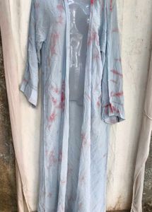 I. Light Blue Tie-Dye Maxi Robe
