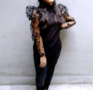 Stylish Black Polka Dot Top
