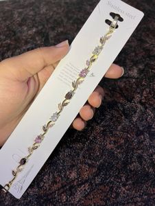 Elegant Gemstone Leaf Bracelet