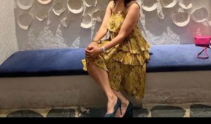 Stylish Yellow Tiered Ruffle Dress