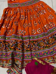 Vibrant Orange Embroidered Lehenga Choli Set