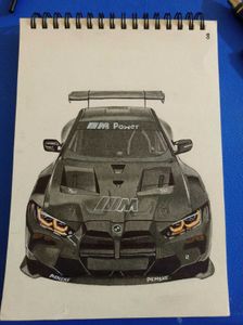 BMW M Power Car Drawing