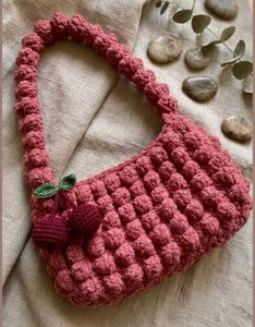 Chic Crochet Cherry Bag