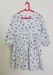 Chic White Floral Kurta