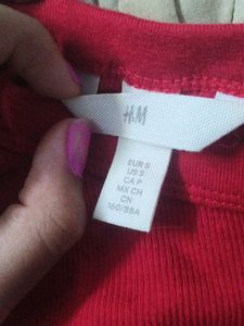 Chic pinteresty bodycon red aesthetic top h&amp;m