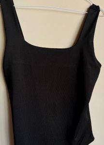 Black Square Neck Bodysuit