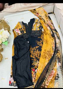 Designer Floral Print Kurta Set with Dupatta