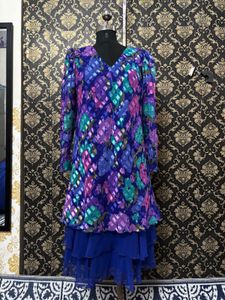 Vibrant Floral Print Tiered Dress