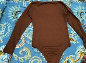Brown Long Sleeve Bodysuit