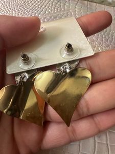 Golden silver Heart Drop Earrings