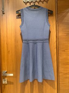 Blue Sleeveless Knit Dress