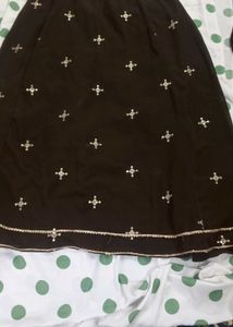 Embellished Dark Brown Saree