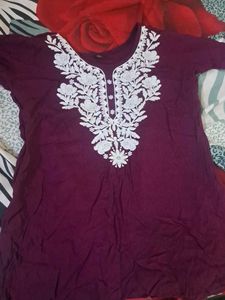 Embroidered Purple Kurta