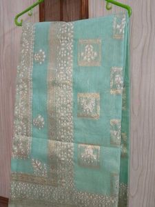 Elegant Mint Green Saree with Gold
