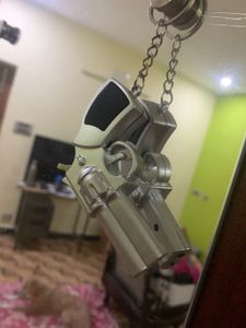 Gun key chain with light and laser