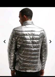 Silver Men's Puffer Jacket