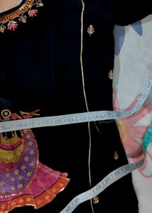 Black Kurta with Peacock Embroidery