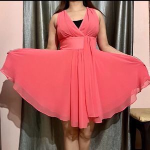 Coral Chiffon Party Dress