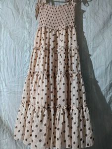 Polka Dot Tiered Smocked Dress