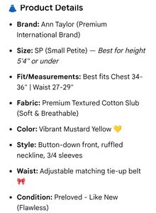 Ann Taylor  Button-Down kurta Dress (Si