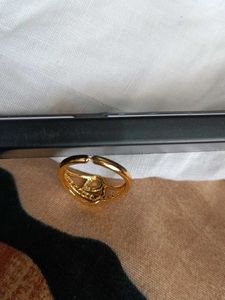 Sparkling Gold Tone Adjustable Ring