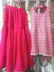 Pink Kurta Set with Sharara and Dupatta