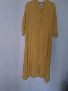 Yellow Colour Front Open Kurta