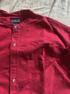 HONORS Men's Red Cotton Shirt