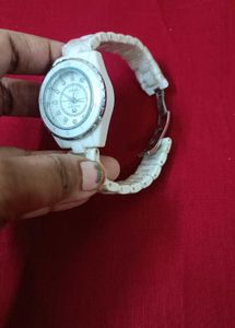 Millennium White Quartz Watch