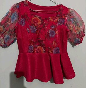 Mizo Sunday Top Beautiful Floral Peplum Blouse