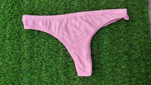 Pink Cotton Thong Panty