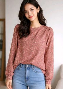 Floral Print Long Sleeve Top