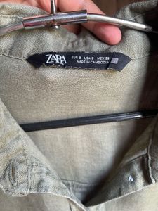 Zara linen Button-Up Shirt