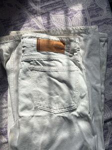 White Ripped Wide Leg Jeans
