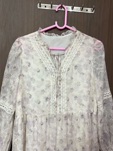 Branded pure chiffon Floral Print Midi Dress
